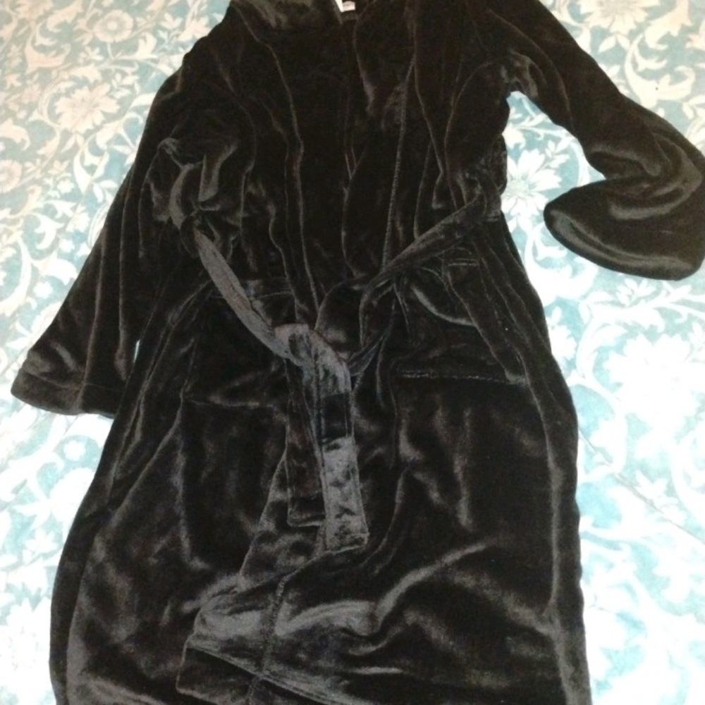 Luxurious Black Velvet Robe
